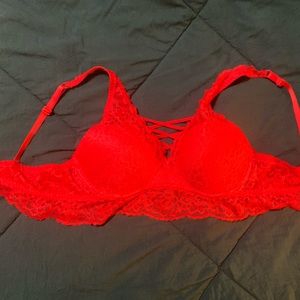 Pink by Victoria’s Secret lace push up bralette Lg